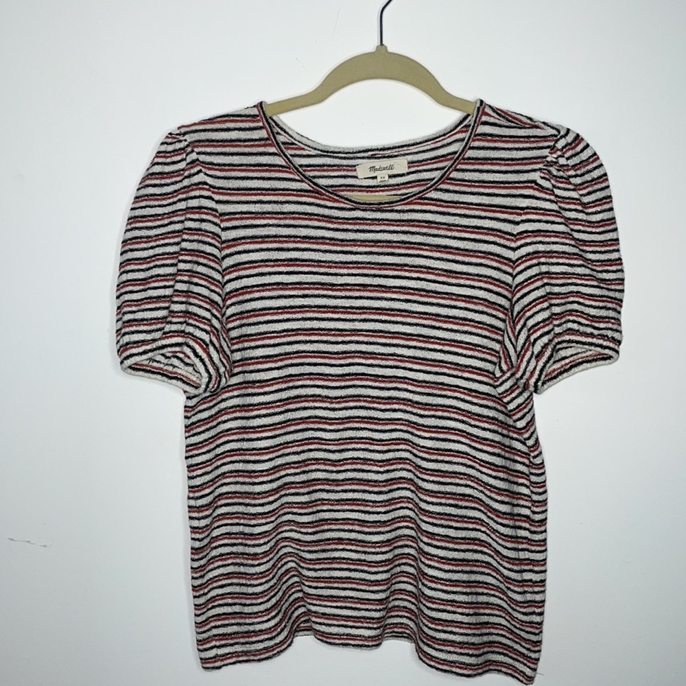 Madewell Superlight Jacquard Puff-Sleeve Tee in Stripe - Picture 4 of 8